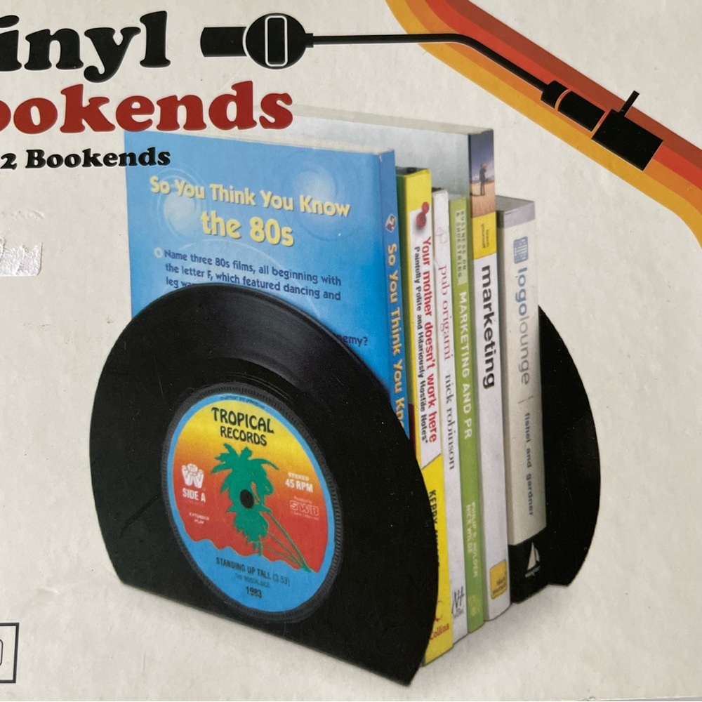 Vinyl Bookends Set of 2 Bookends 45 RPM